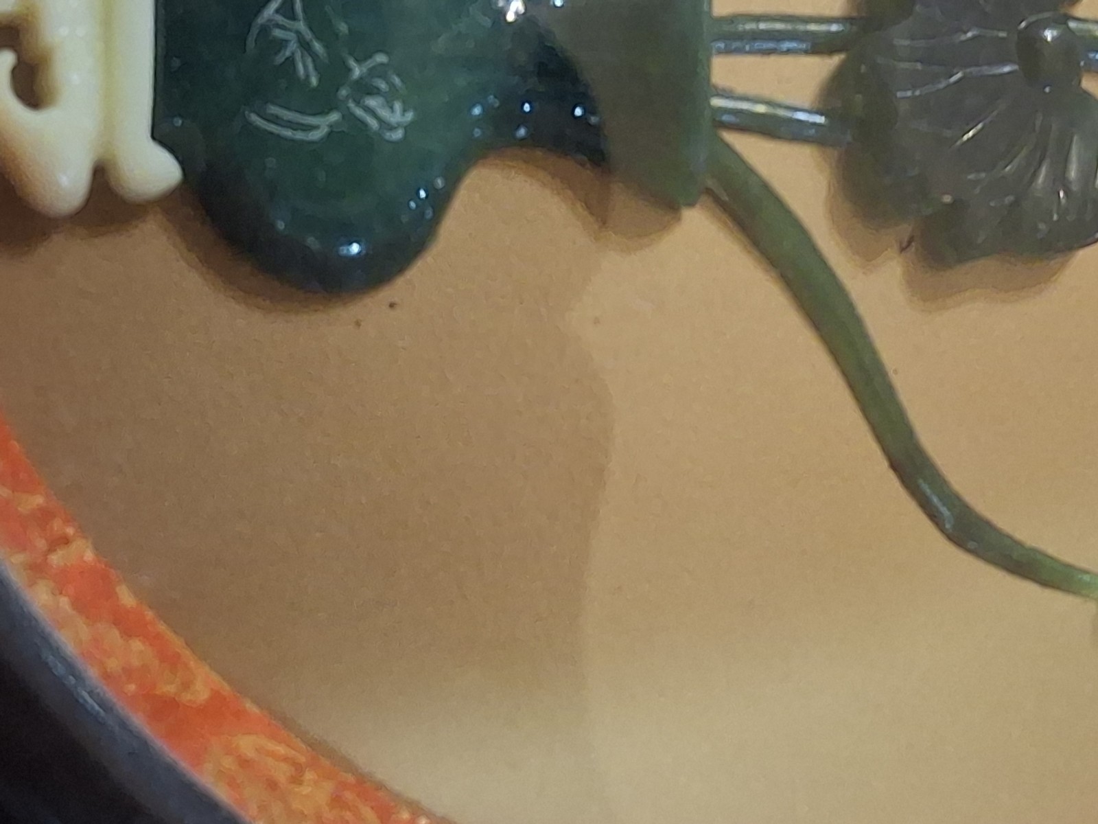 Vintage Chinese Asian Oriental Chinese Faux Jade Shadowbox 7.5″