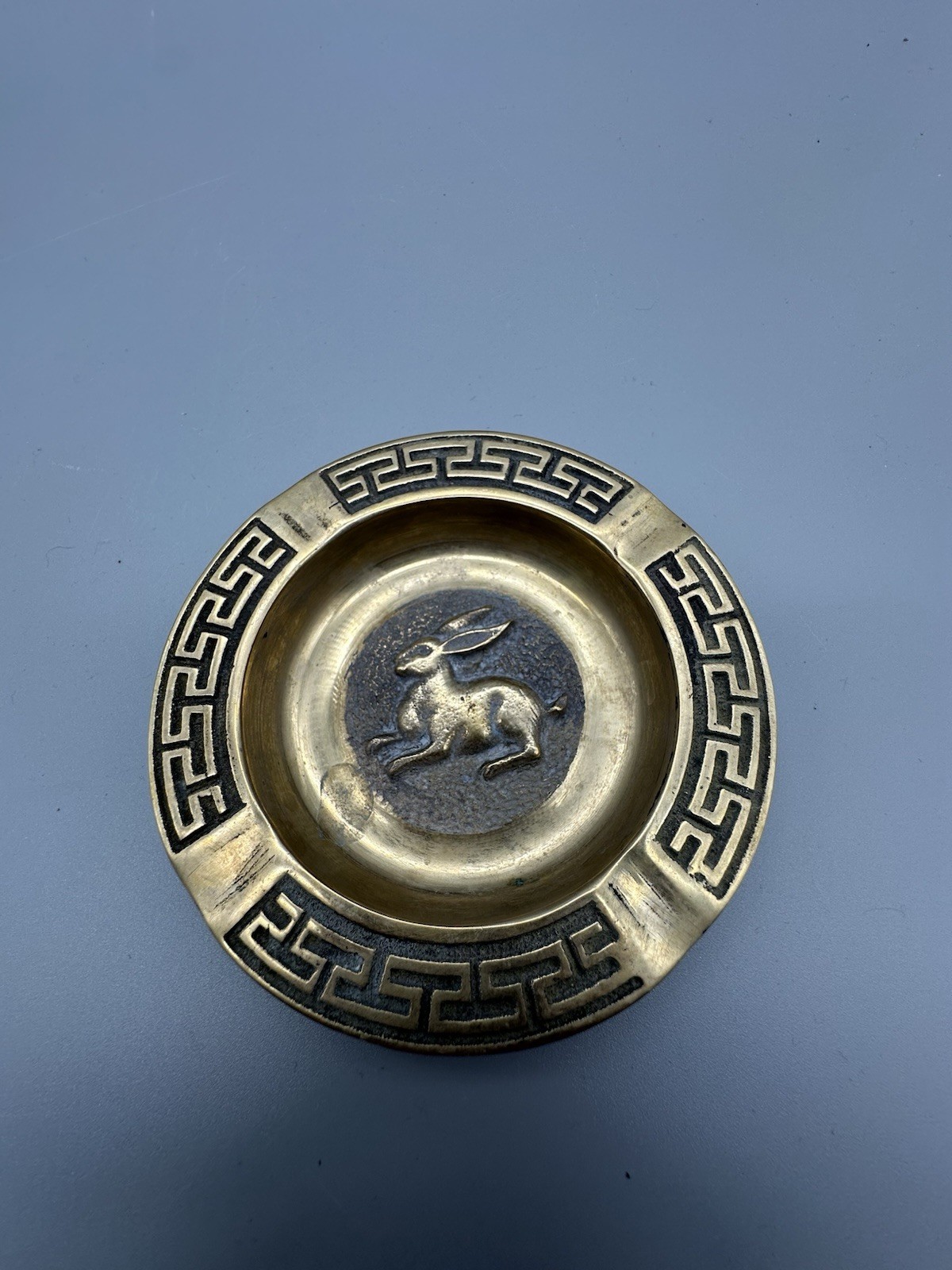 Brass Chinese Zodiac Ashtrays -Rabbit, Snake, Rat Set Of 3 -vintage