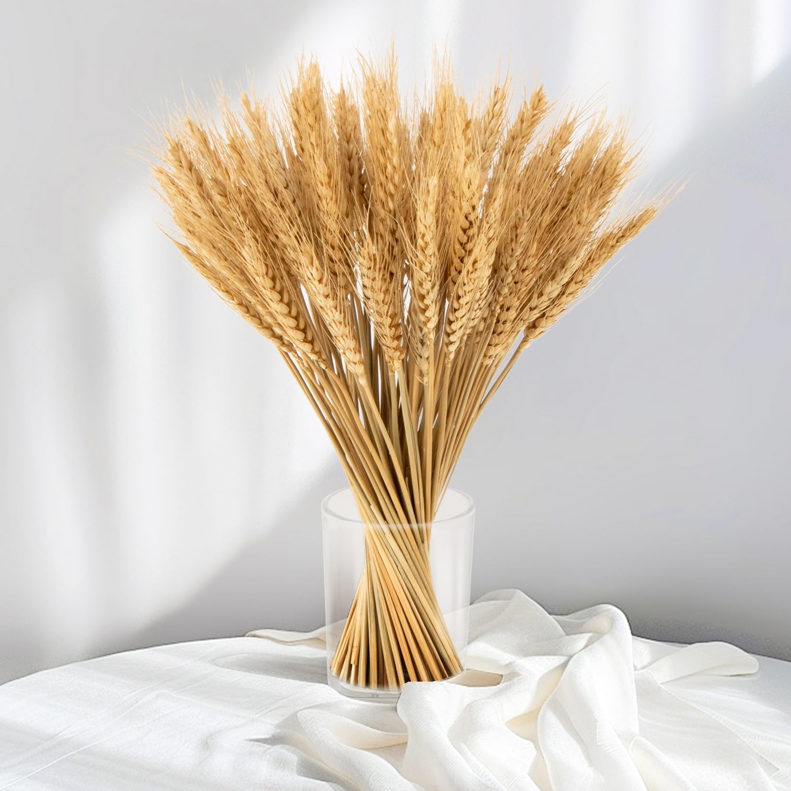 Sukh 100 Stems Dried Wheat Stalks for Decor – Sheaves 13.39IN, Primary Color