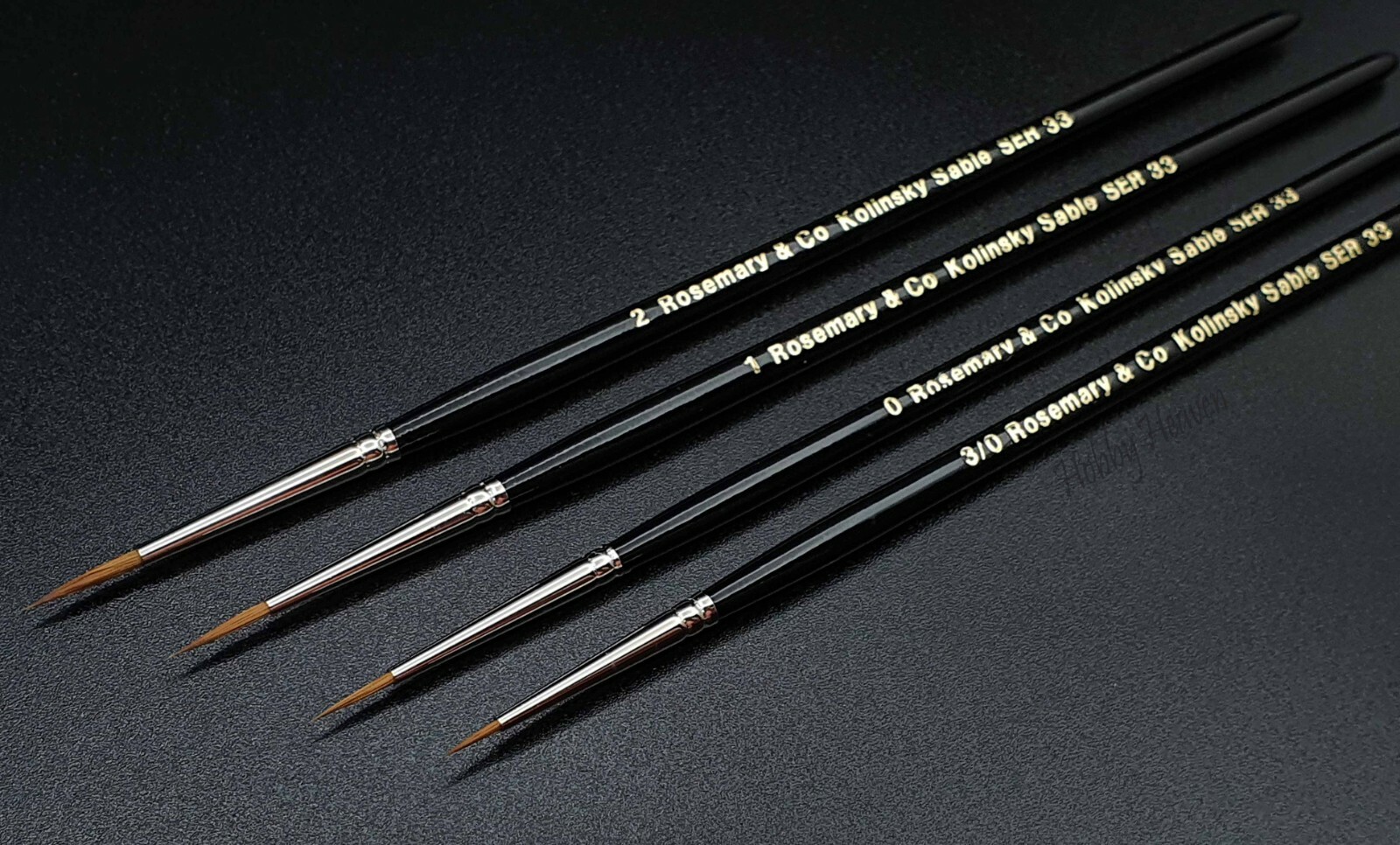 Rosemary & Co Serie 33 Miniature Brush Set (Sizes 3/0 0 1 2) Fast Shipping