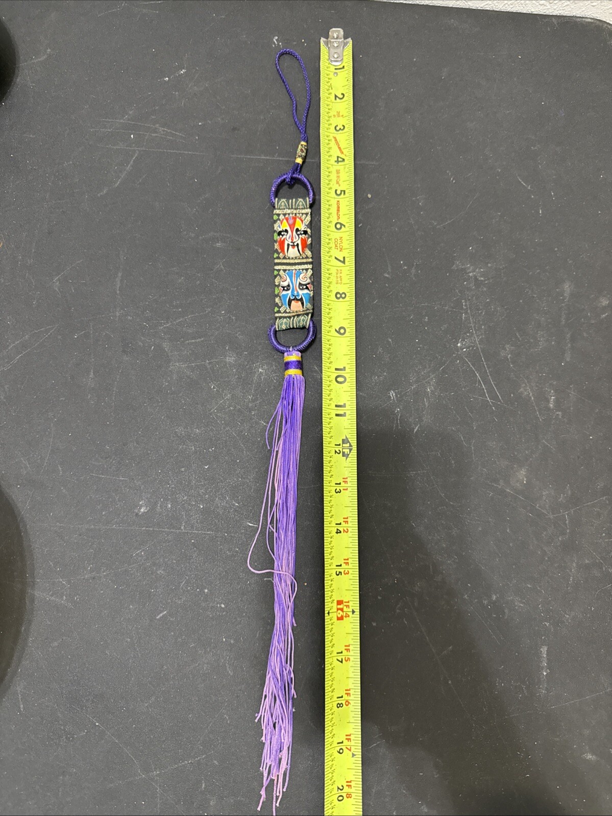 Purple CHINESE KNOT TASSEL With Hand Painted Opera Masks Home Car Decor