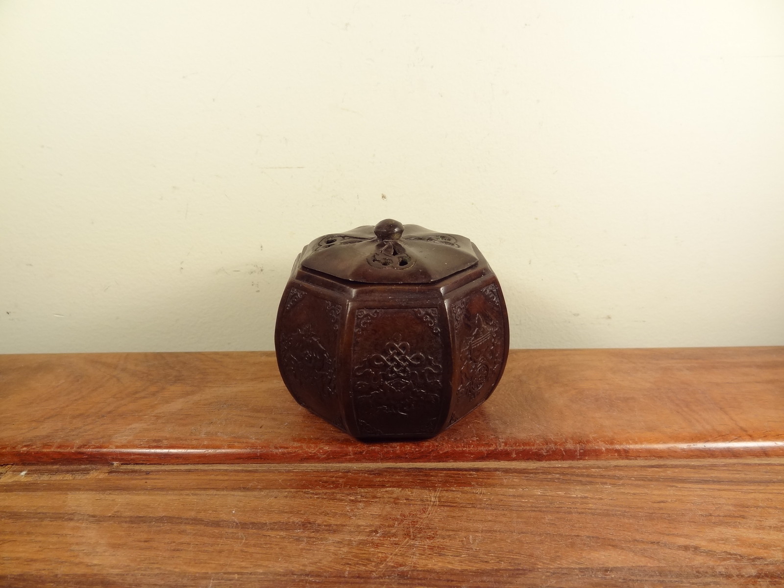 Old Bronze Incense Burner – Pumpkin Design