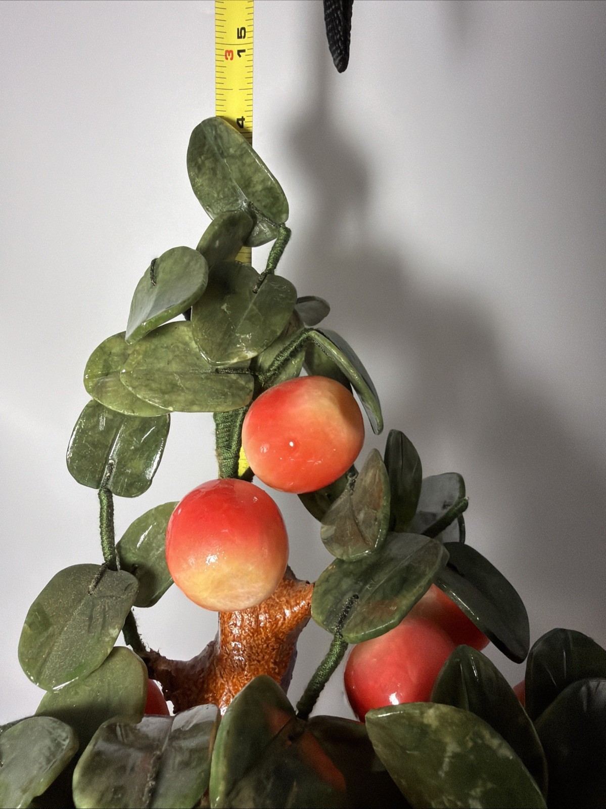 Vintage Chinese Jade Peach Bonsai Tree Sculpture Large ~14inch Heavy ~6lb