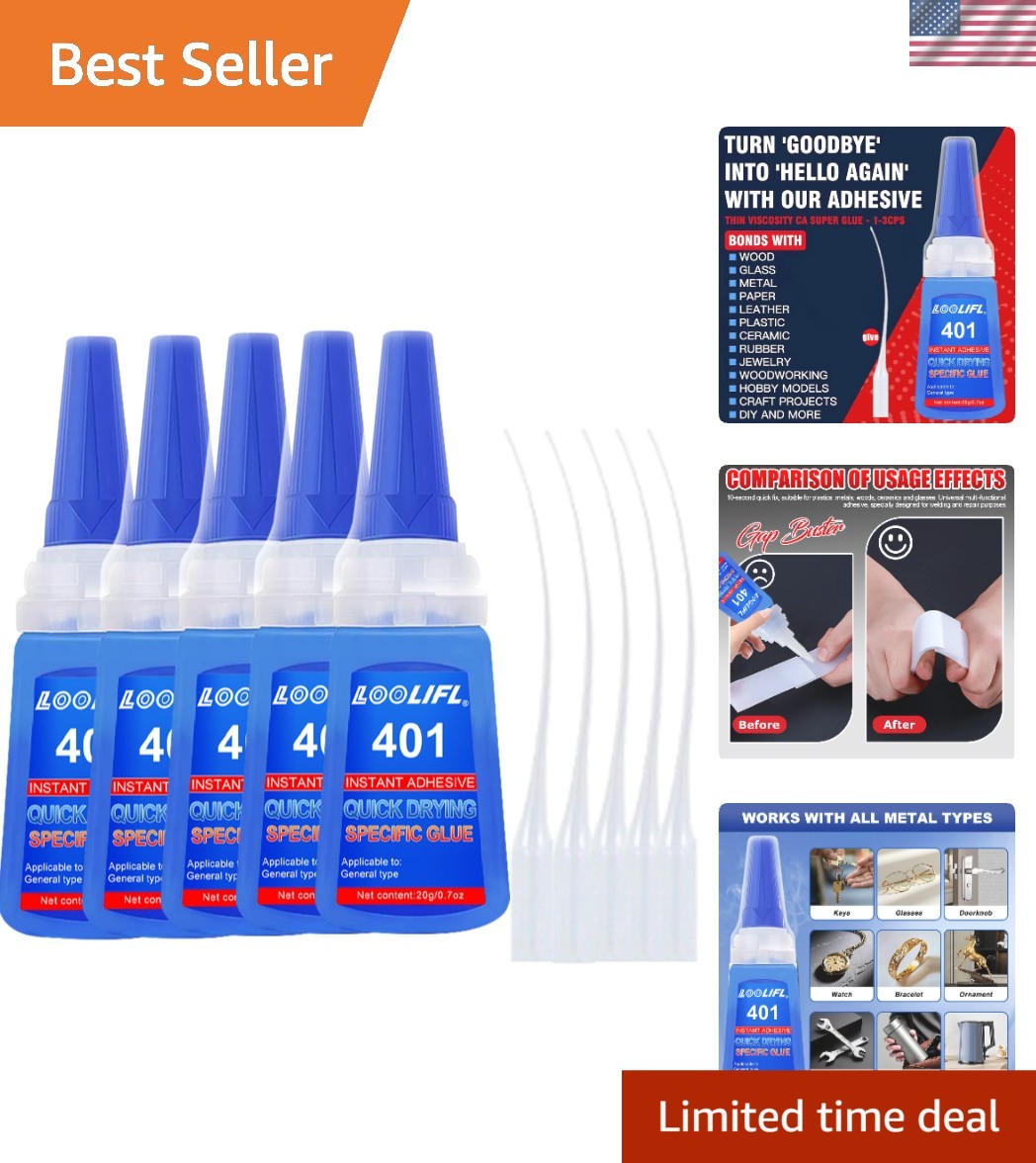20ml Super Glue Dries Instantly, High Viscosity 401 Strong Instant Adhesive B…