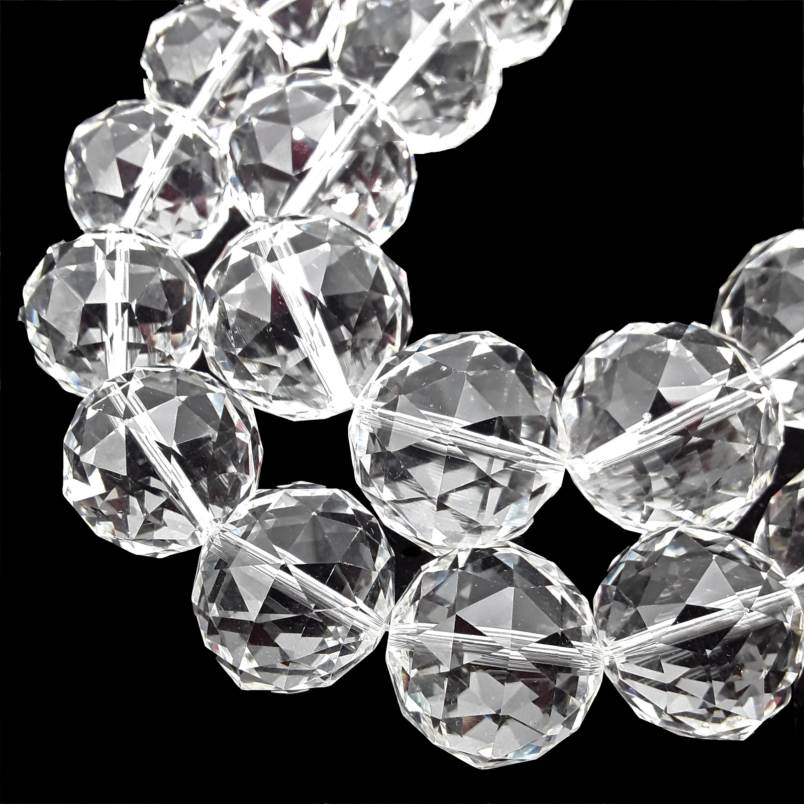 Clear Crystal Glass Faceted Balls Chandelier Sun Catcher Beads 24mm 30mm 8″