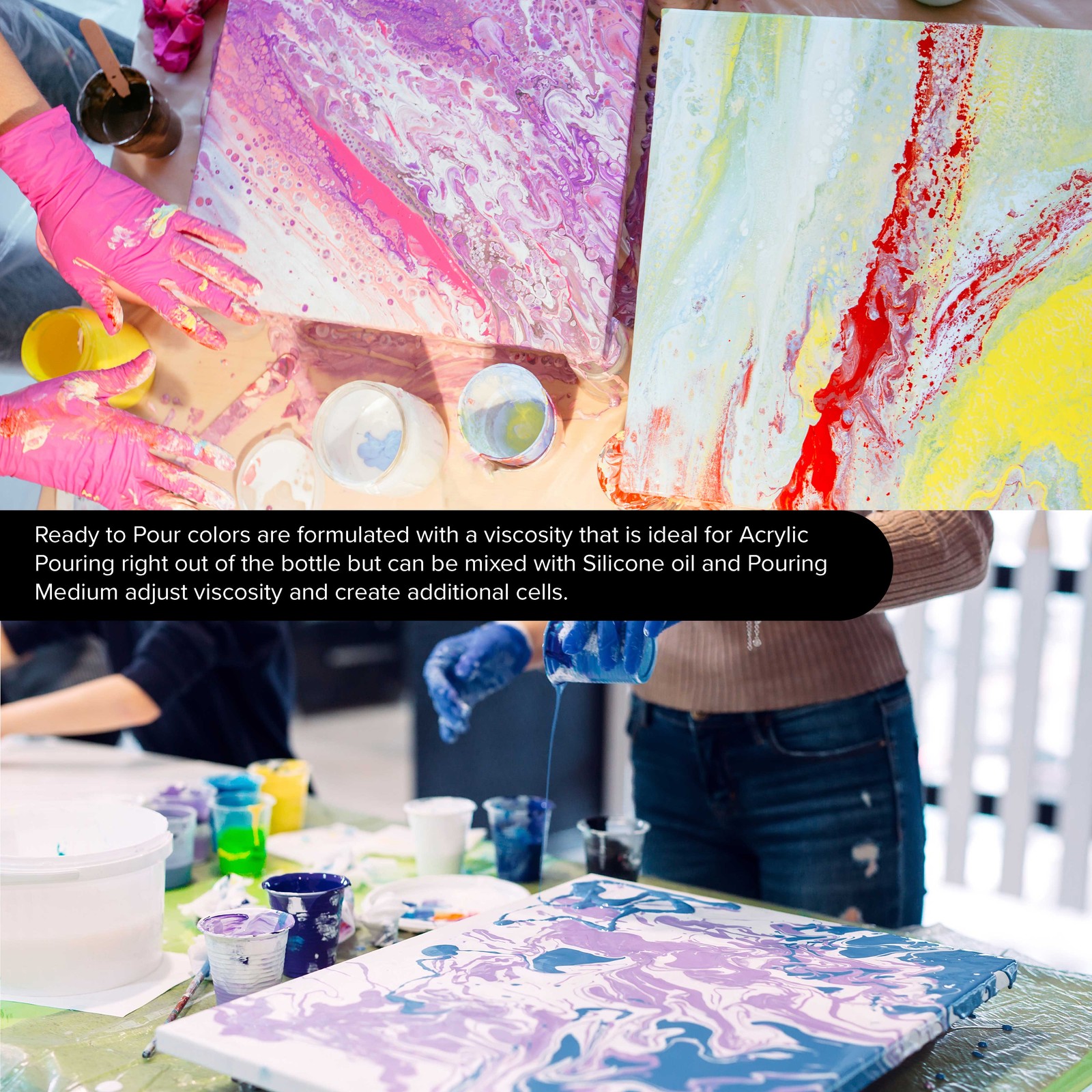 Pouring Masters Lemon Yellow 8-Ounce Bottle of Water-Based Acrylic Pouring Paint