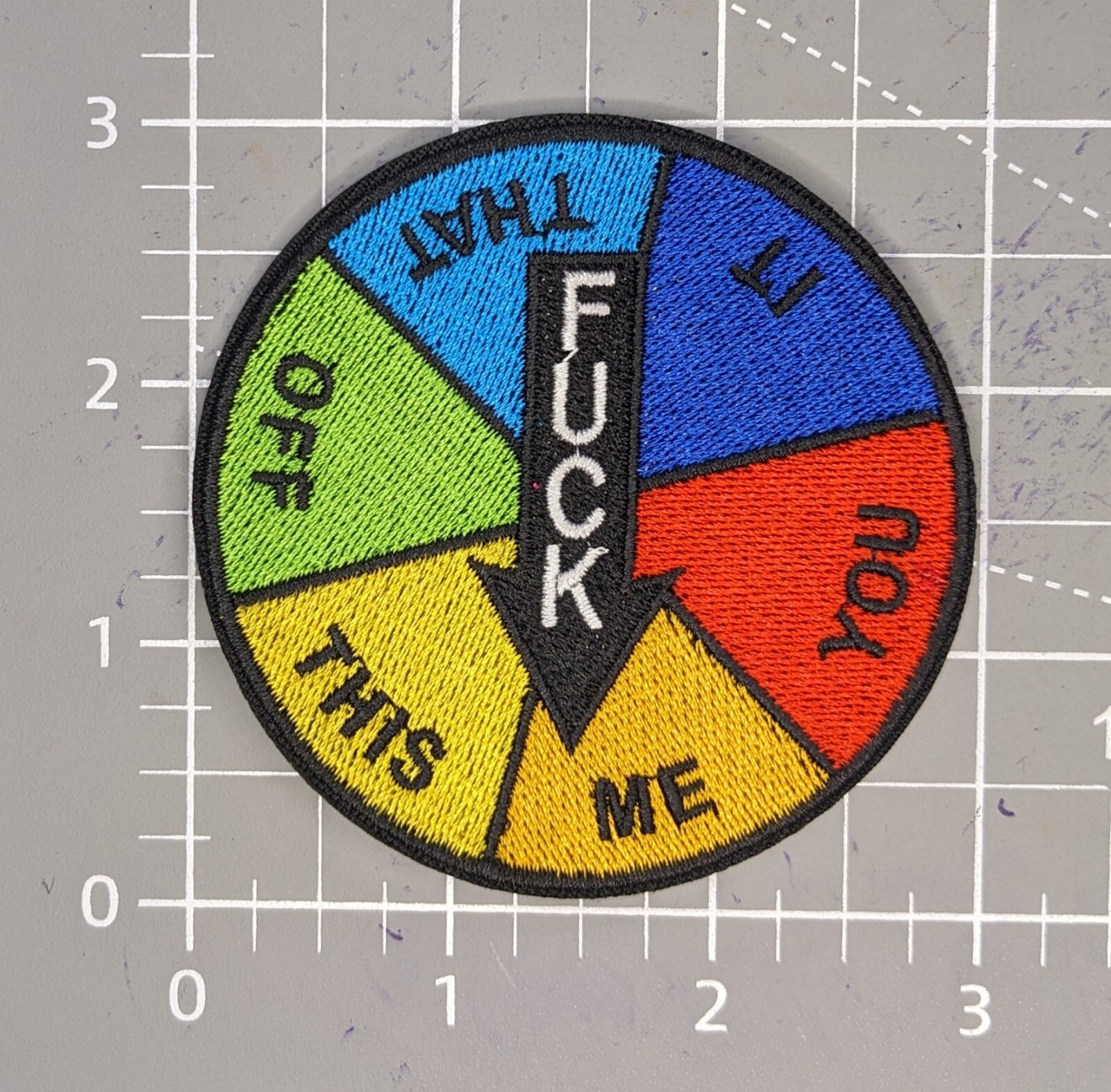 Dark Humor Patch Fvck Me Spin Wheel of Fvcks Funny Sexy Embroidered Iron On 3″