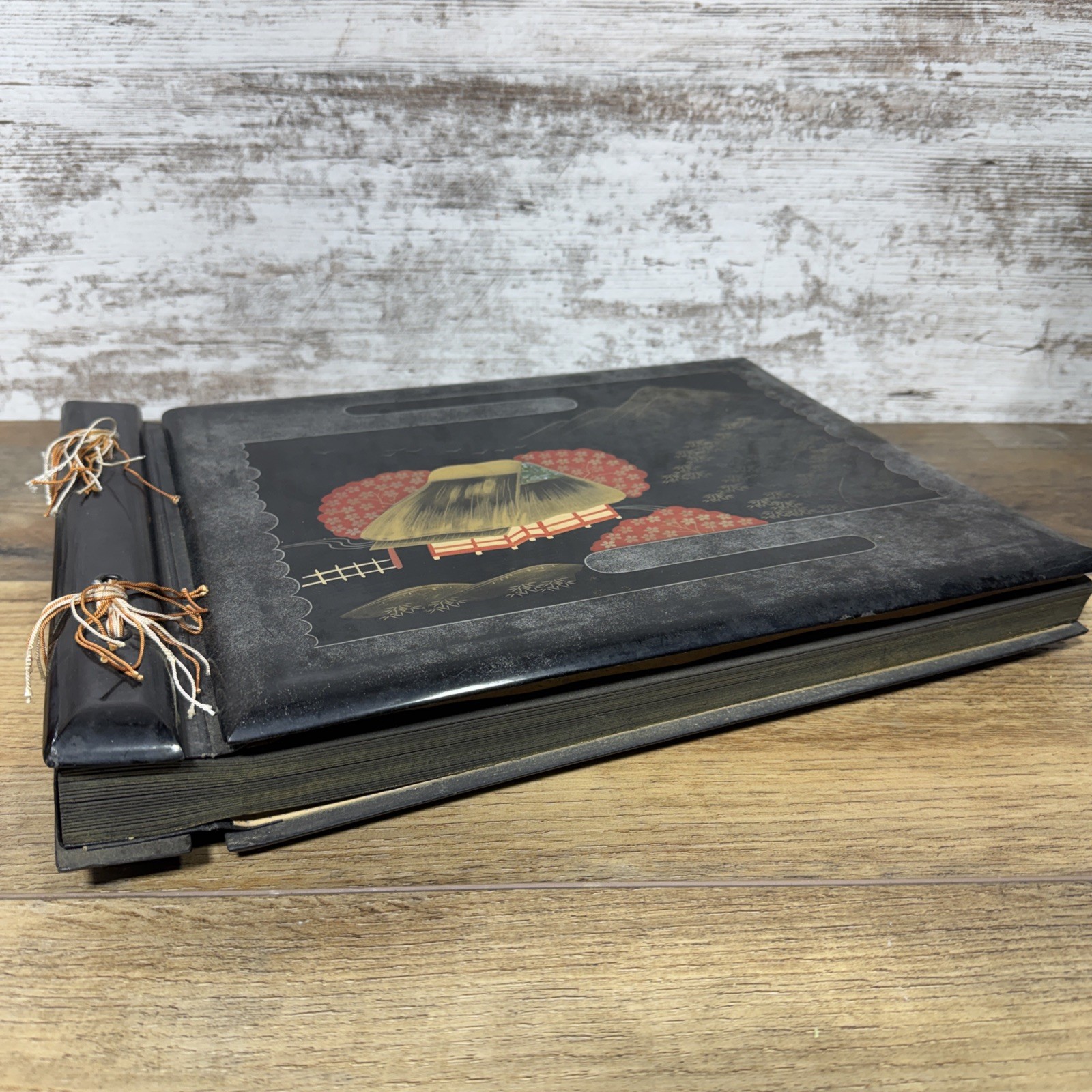 Vintage 1950s Japanese Photo Album – Black Lacquer