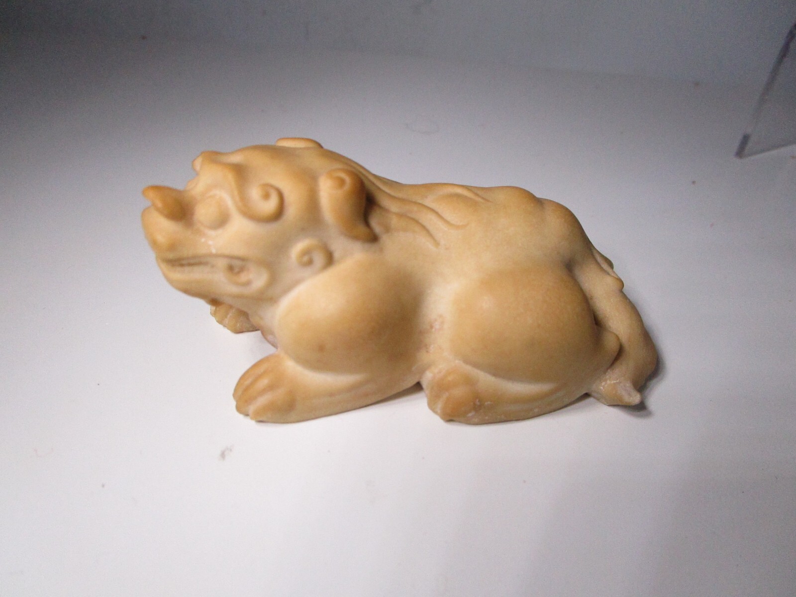 Asian Chinese Japanese Carved Foo Dog Lion Boxwood ? Figure 4″