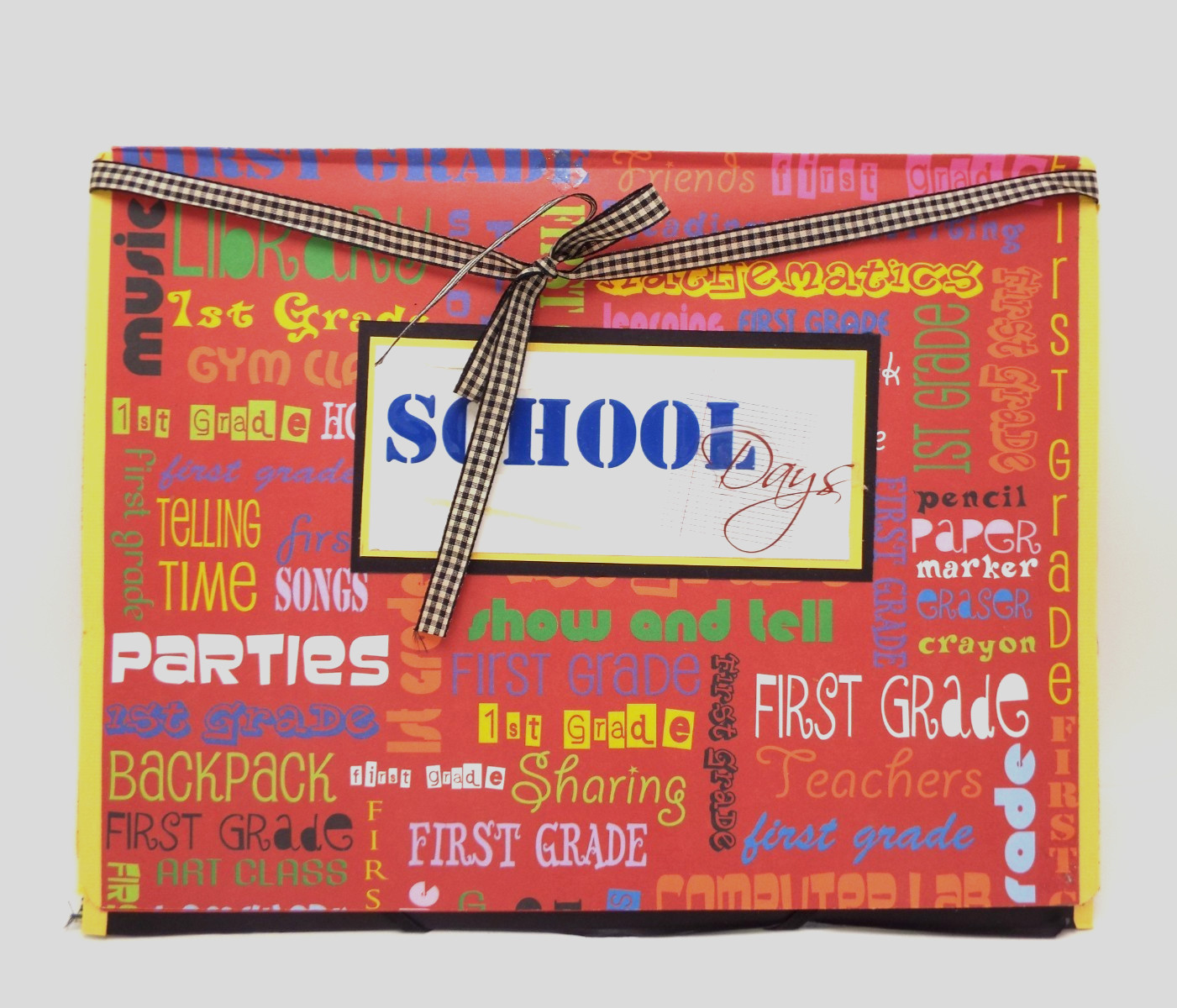 First Grade School Days Memory Folder ~ Holds Art, Homework, Photos, & Mementos
