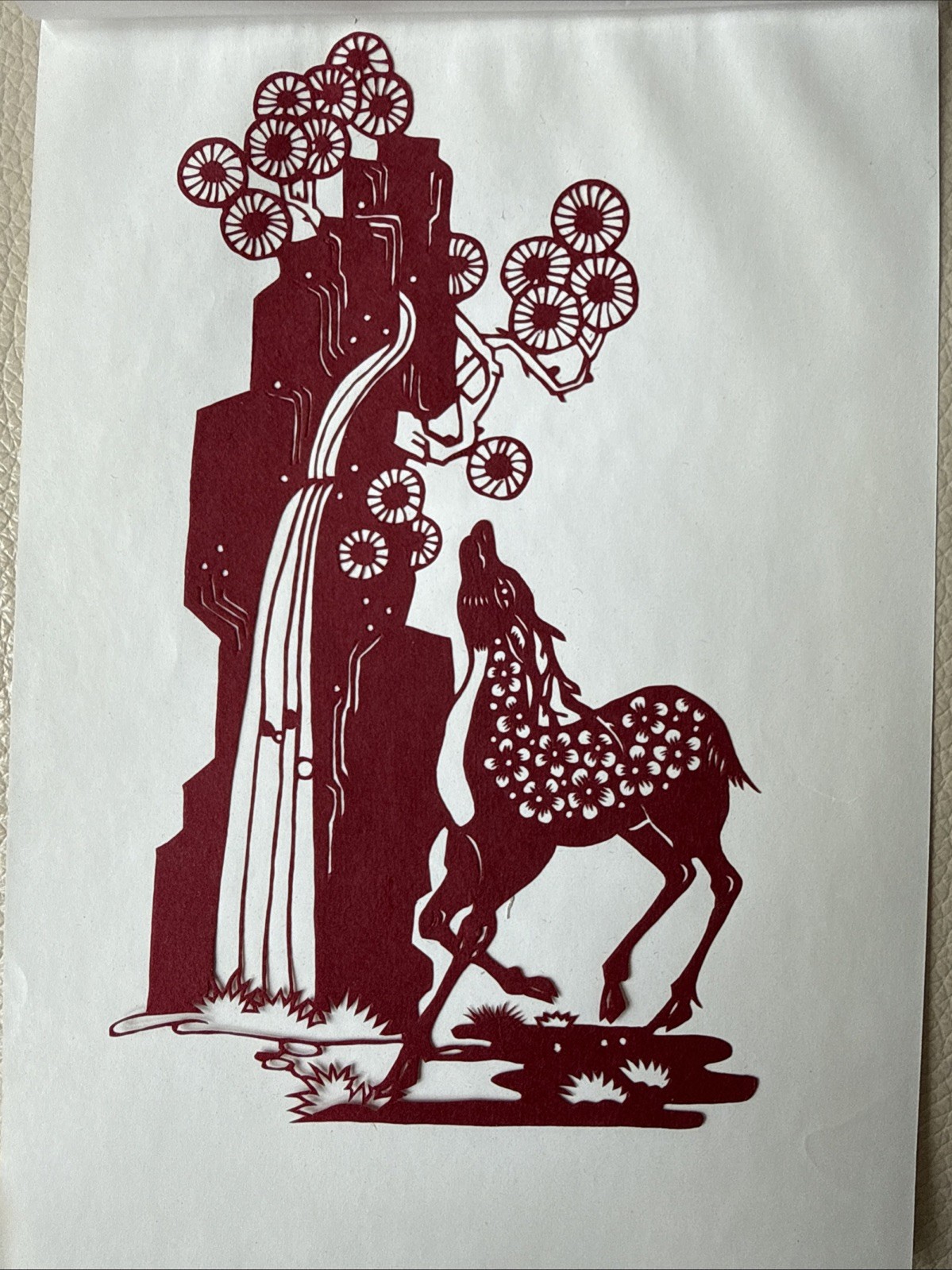 Vtg 8 pc Lot Set Paper Cut Out Folk Art Artwork Chinese ~4×6.5