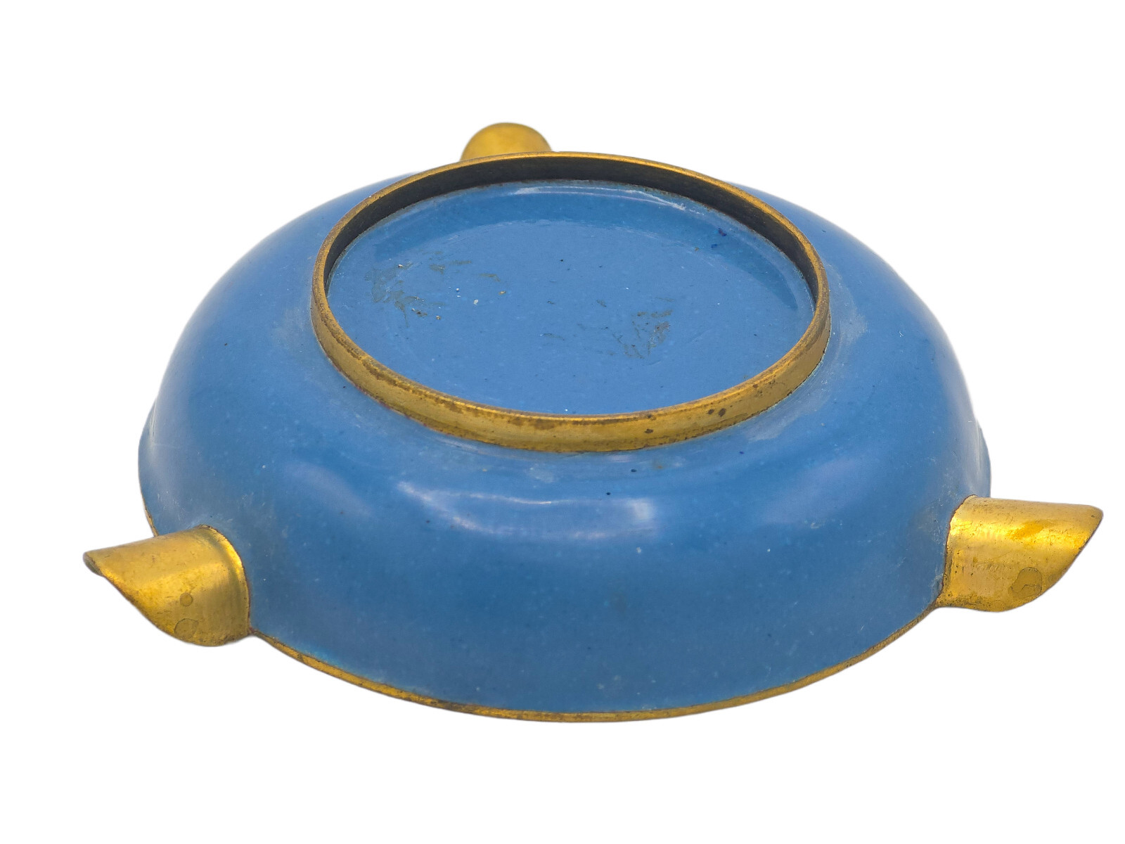 EARLY 20c CHINESE EXPORT CLOISONNE ENAMEL TRINKET DISH ASHTRAY ~ 3.75″