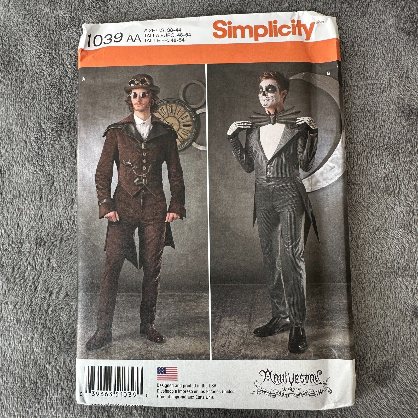 Simplicity 1039 Mens Steampunk Victorian Costume Pattern Size 38-44 Uncut