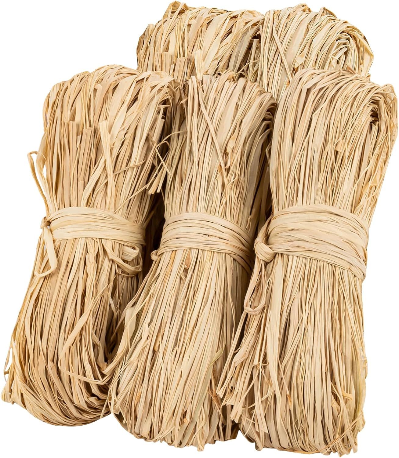 Sukh Natural Raffia Ribbon – 5PCS Raffia Straw for Florist Bouquets Decoration T