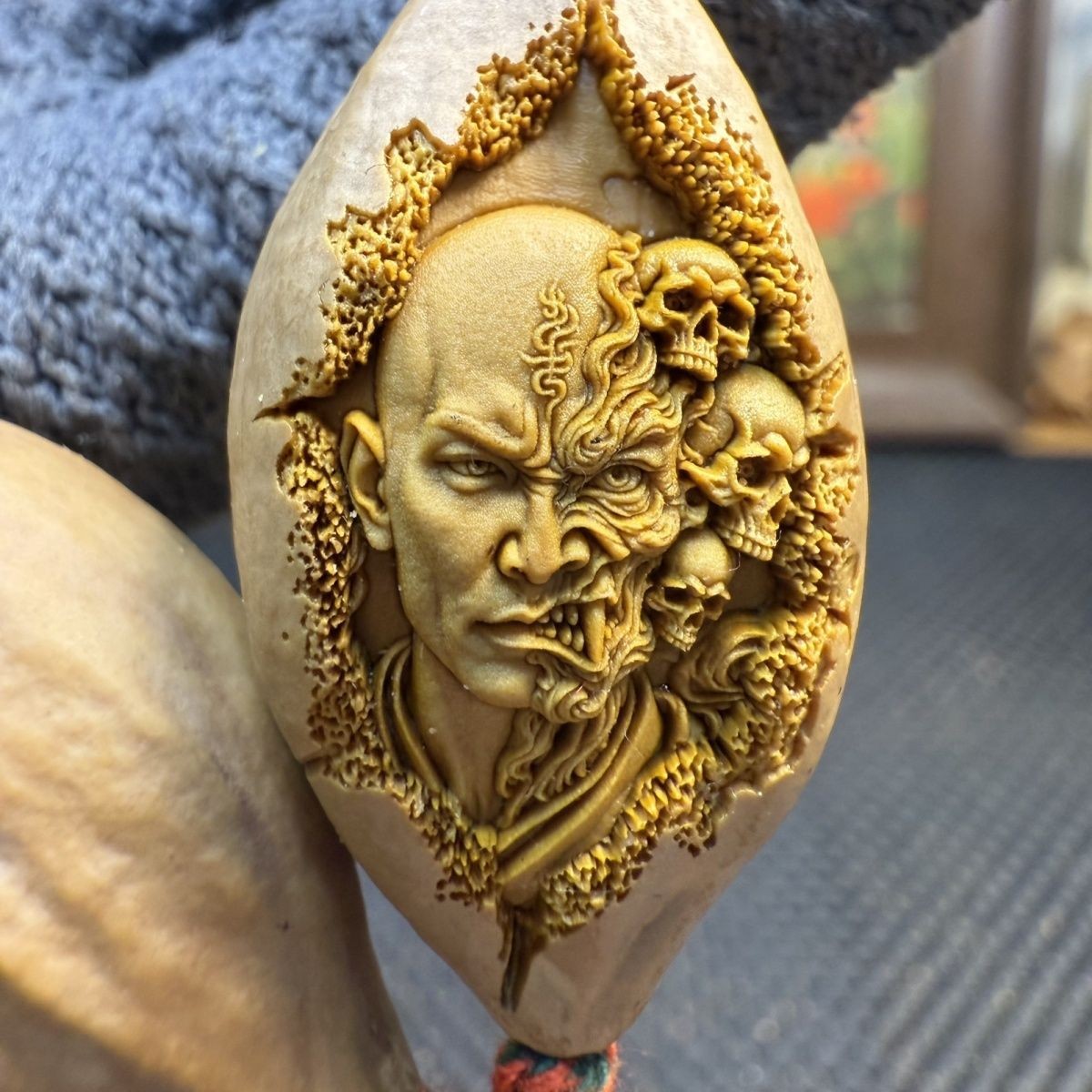 Olive Nut Carving Evil Monk Bracelet Hand Carved Original Skin Wealth Charm