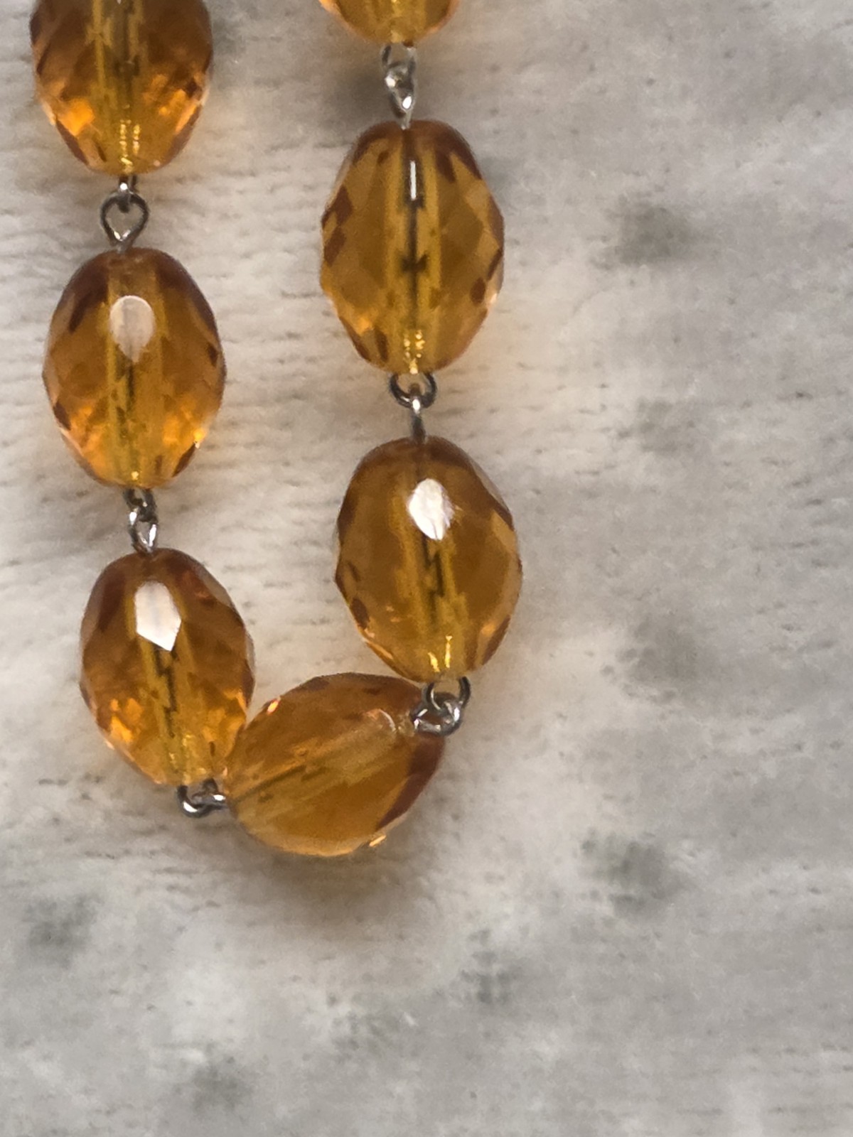 38” Amber glass color beads prism chain chandelier lamp parts