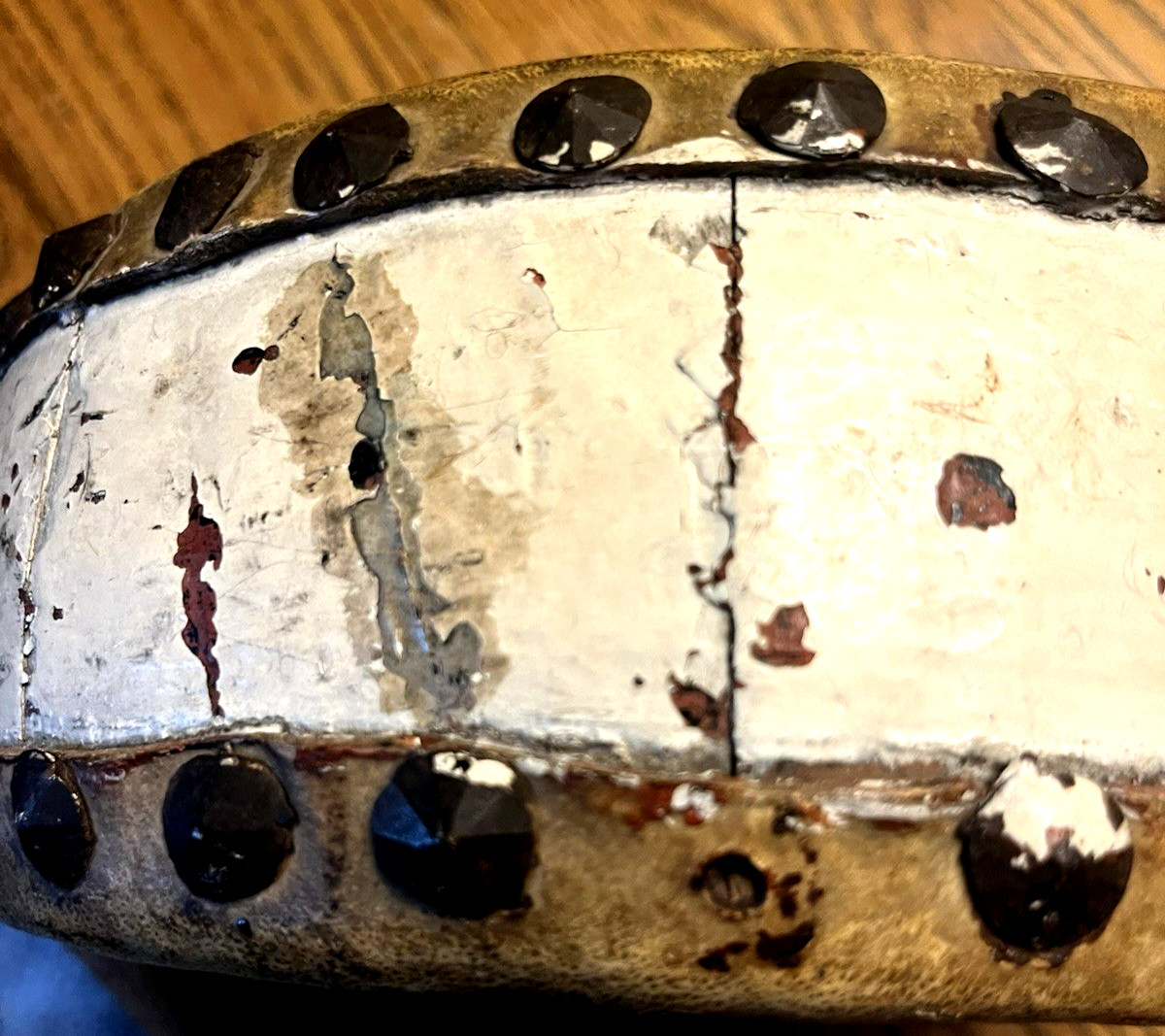 Asian Drum Hand Painted Dragon Double Sided Leather Head. 11.5” Vintage