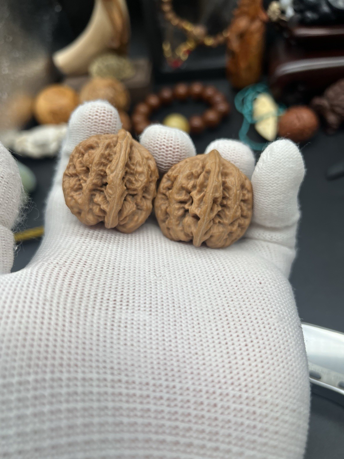 Pair of Match Chinese Health Walnut 36×35×35mm精配文玩核桃～全品平谷小粗筋