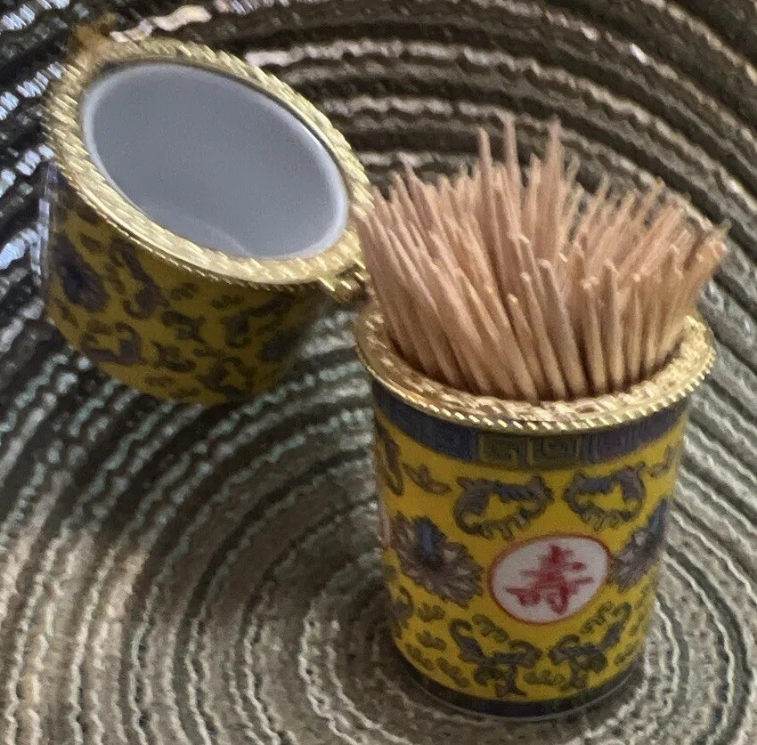 Vintage Ceramic Toothpick Holder YELLOW, FUNCTIONAL & UNIQUE/Toothpicks Included