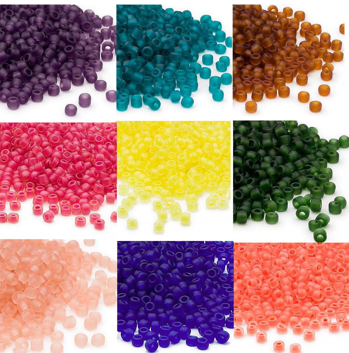 200 Matsuno 6/0 Glass Seed Beads Frosted Translucent & Inside Color Seed Beads
