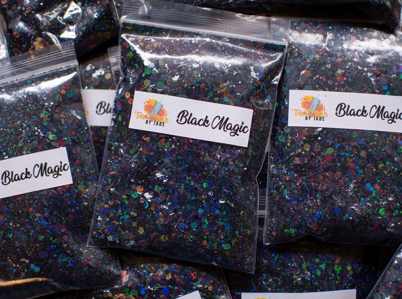 Black Magic Holographic Chunky Glitter 2 oz Bag (FREE & FAST SHIPPING)