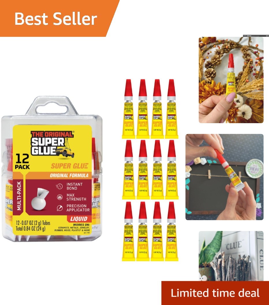 Strong and Fast-Drying Cyanoacrylate Glue – 12 Tubes for Ultimate Repair