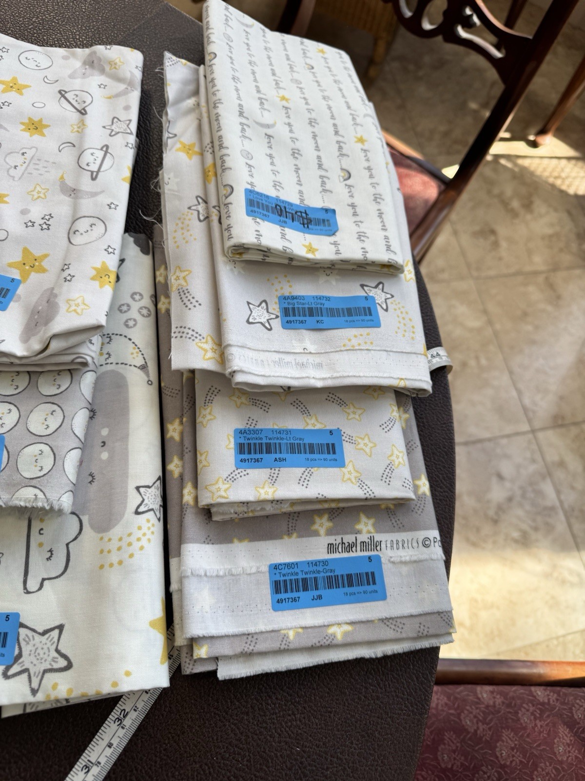 Michael Miller Fabric To the Moon and Back 14 1.25 Yard Cuts! Baby Quilt Craft