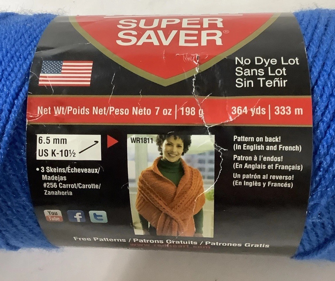 Coats Yarn E300-385 Red Heart Super Saver Yarn-Royal Blue