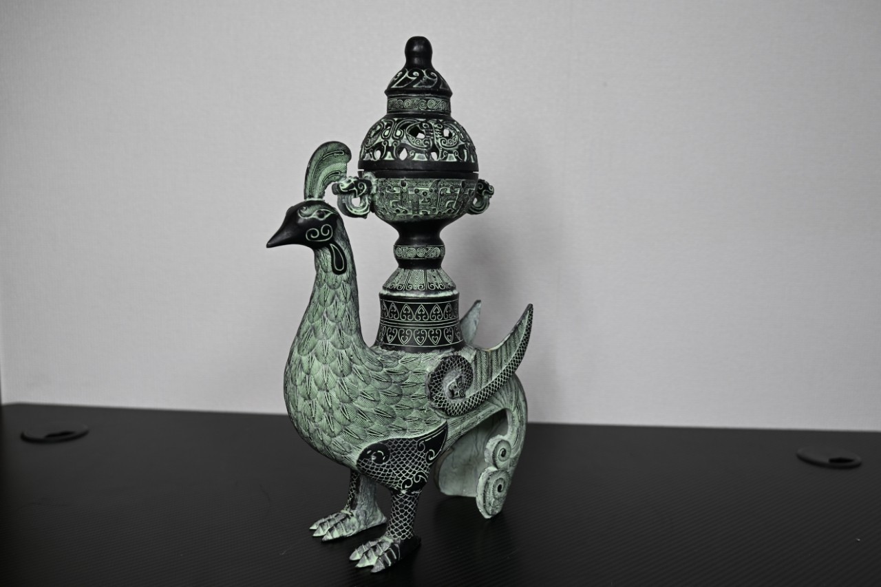 Chinese Bronze Ornament Incense Burner Phoenix Bird Statue*replica #V080