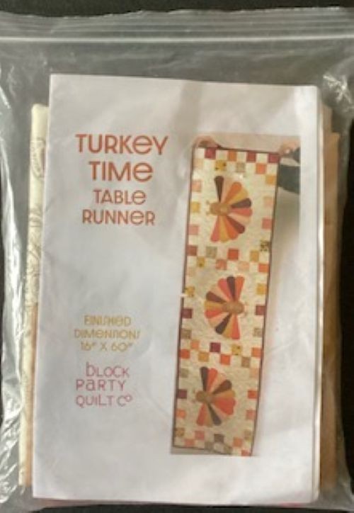 Turkey Time Table Runner Kit by Block Party Quilt Co – Finished Size 16″ x 60″