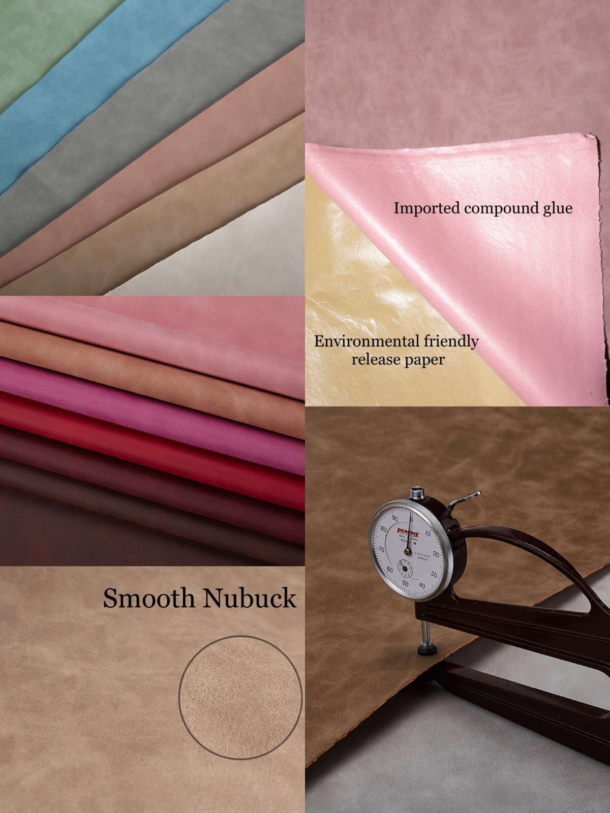 33 Colors Smooth Nubuck Self-Adhesive Vinyl Fabric Faux Leather 57″Wide By Yard