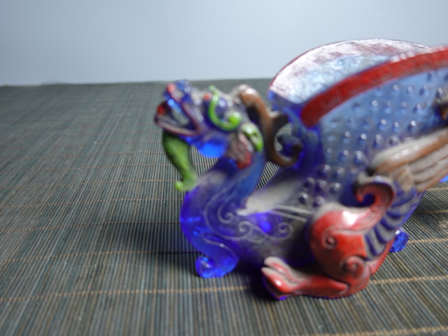 5.5″ Collect Old China Coloured Glaze Painted Dragon-shaped Gong Wine Vessel Cup