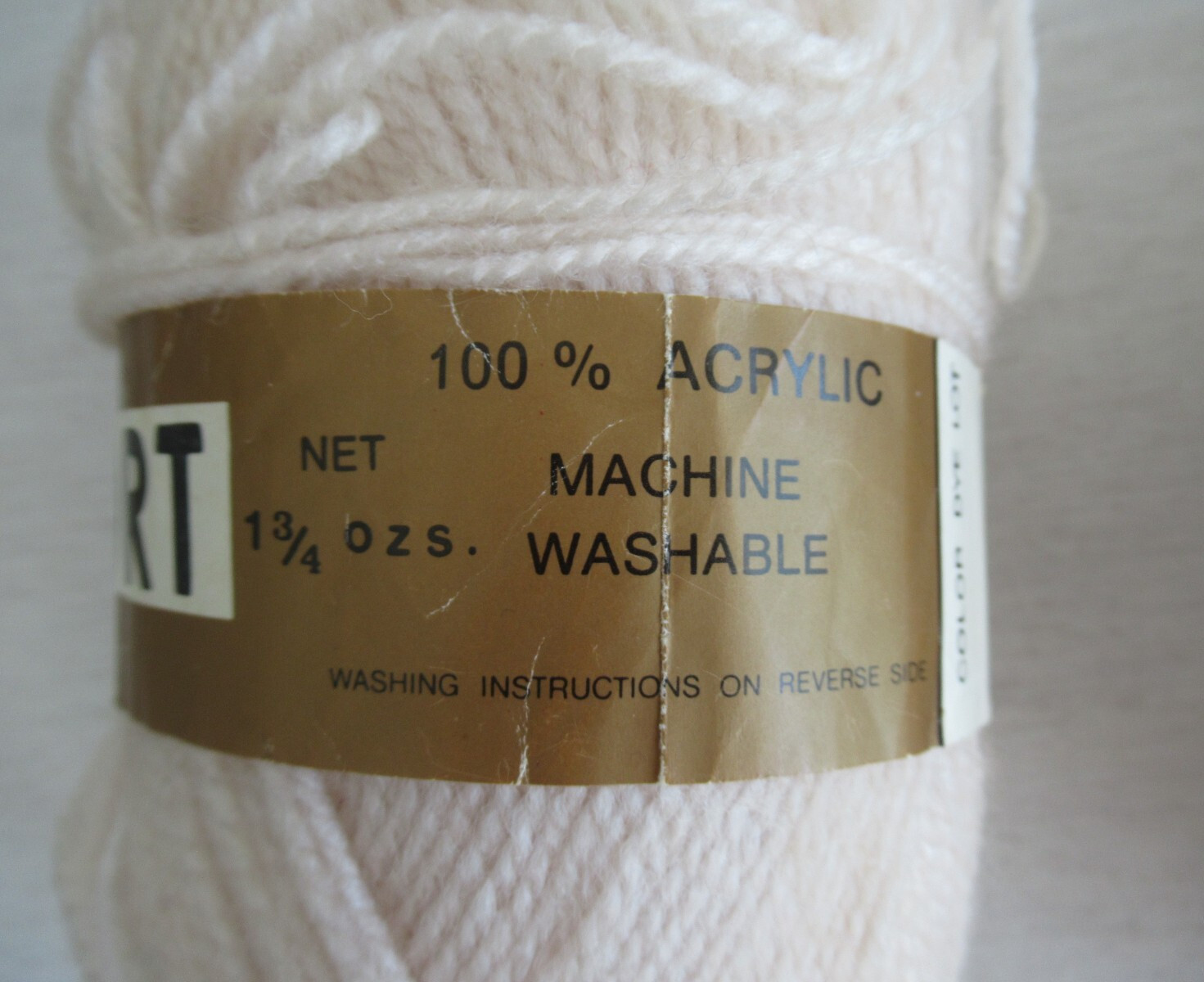 Lot of 2- VTG Skeins Roly Sport Acrylic Yarn # 4586 Pale Peach Same Dye Lot
