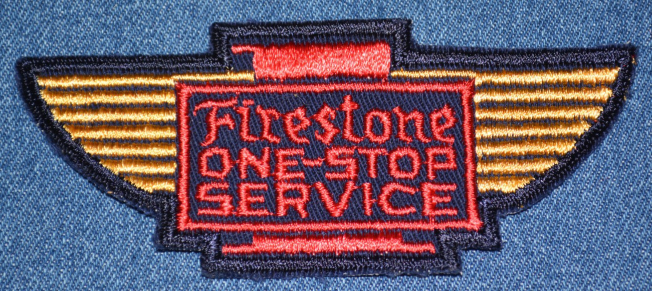 Original 60s 70s Vintage Firestone One-Stop Service 5″ Patch – Tires Car Auto
