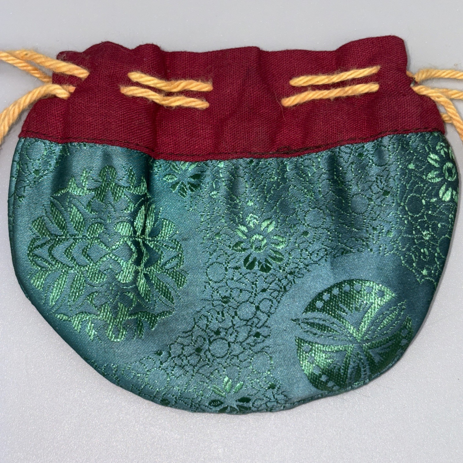 Vintage Chinese Silk Brocade Drawstring Jewelry Pouch & Wine Bottle Gift Bag Lot