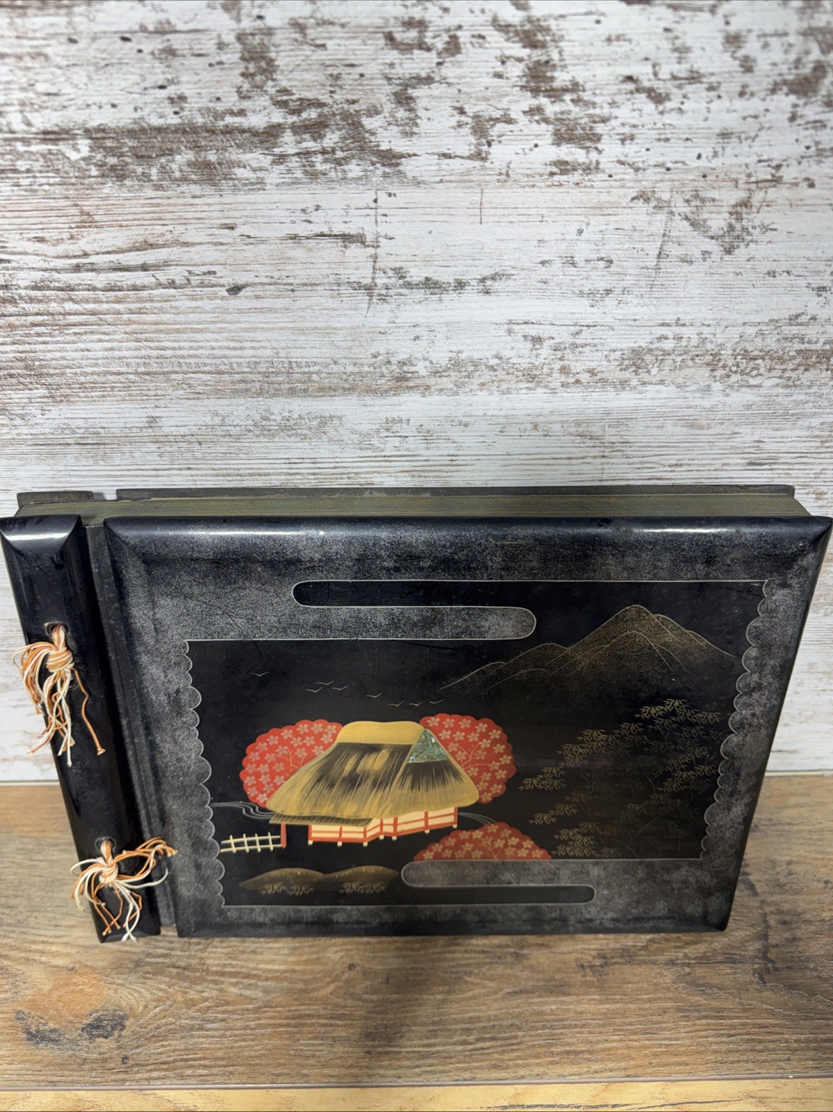 Vintage 1950s Japanese Photo Album – Black Lacquer