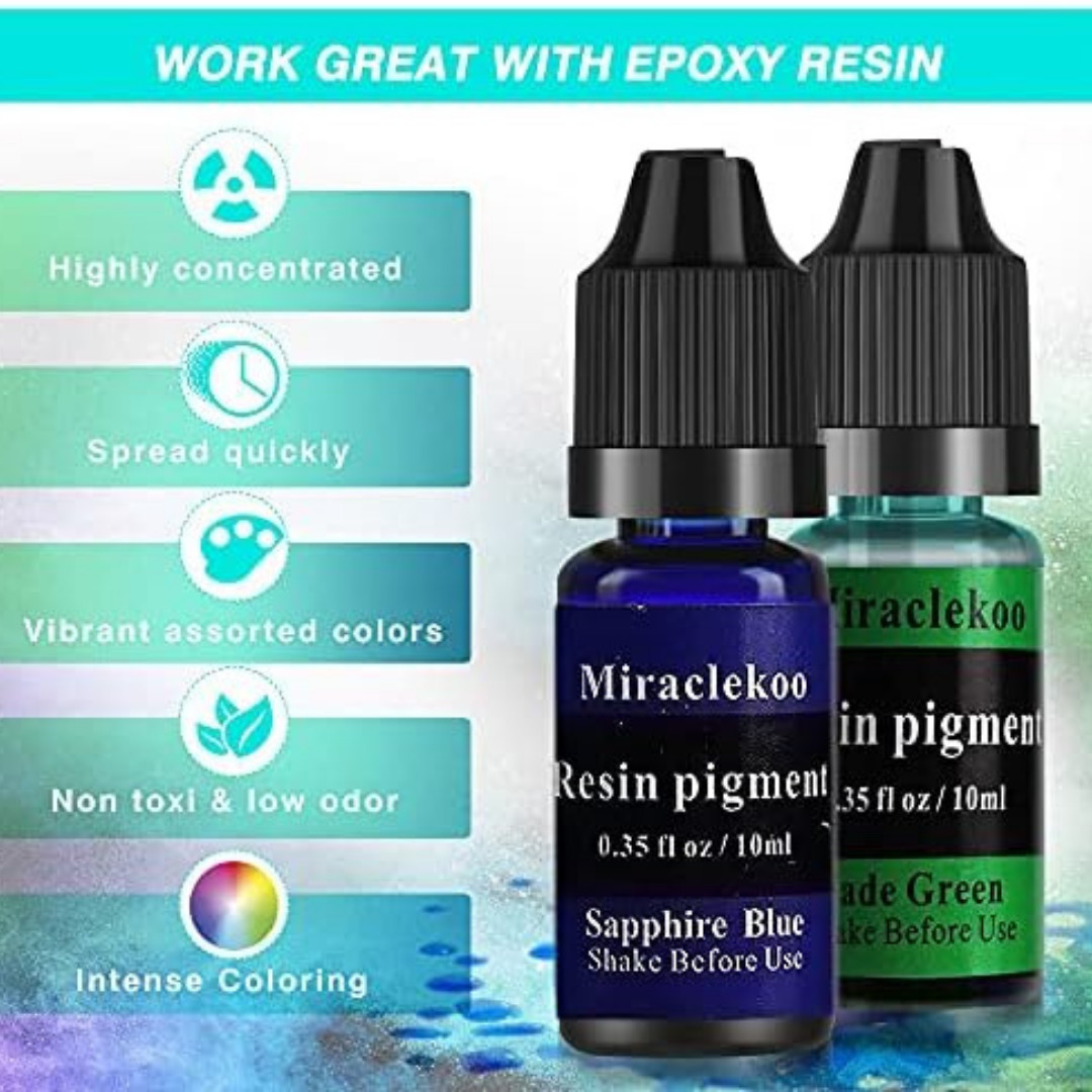 12 Colors Epoxy Resin Color Dye Colorant Liquid Epoxy Resin Pigment,10Ml Each