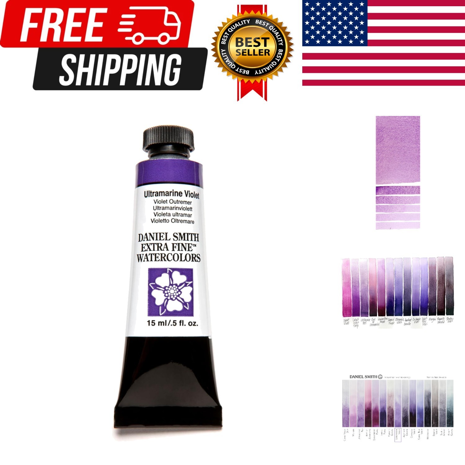 Extra Fine Watercolor Paint, 15ml Tube, Ultramarine Violet, , 0.5 Fl Oz Pack …