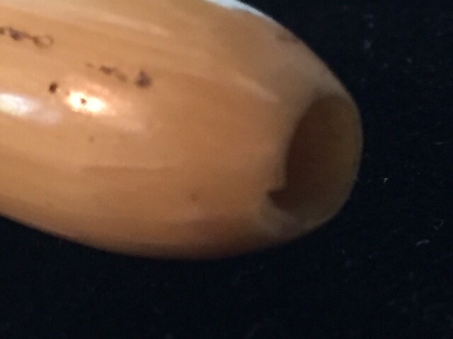 Tear Drop Light BROWN BONE HAIR PIPE CHOKER BEAD PENDANTS 1-1/2″ Vintage