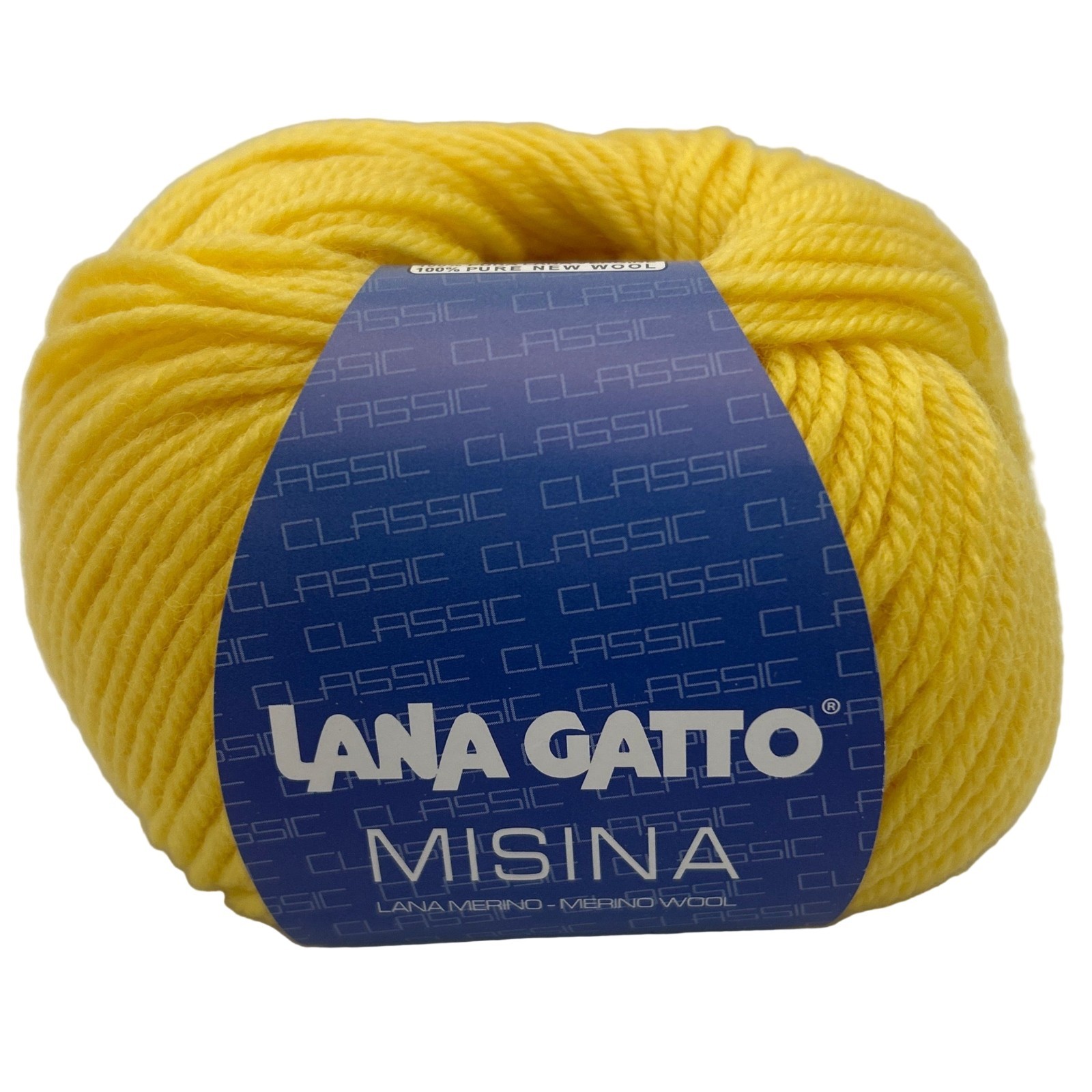Lana Gatto MISINA #2520 Chick Yellow 100% Wool Knitting Yarn Skein Worsted NEW