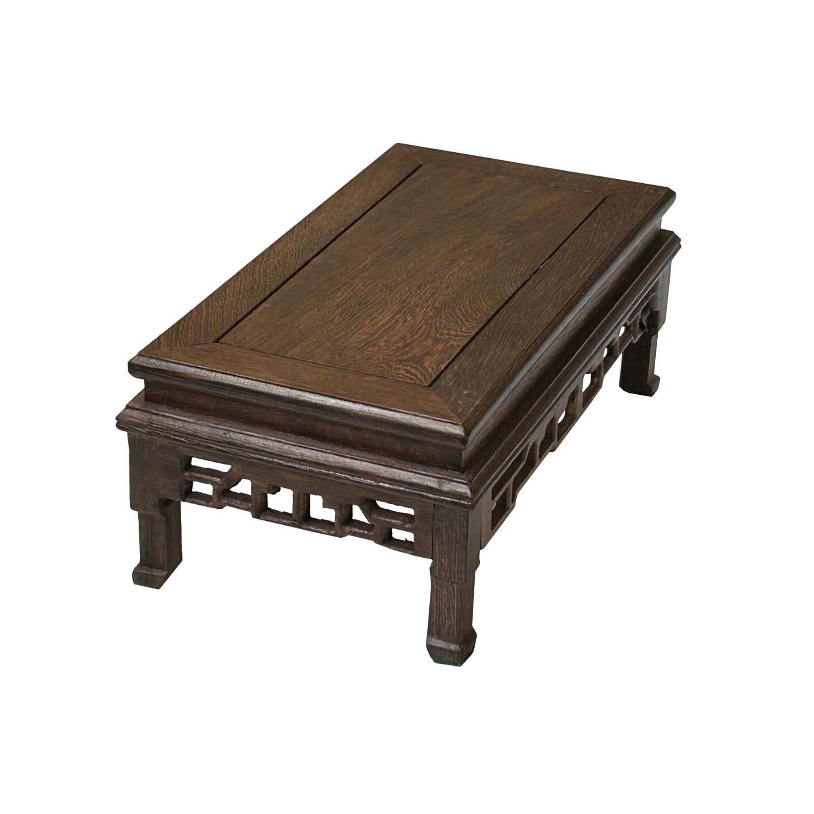 9″ Light Brown Feather Pattern Rectangular Wood Display Stand Riser ws4226