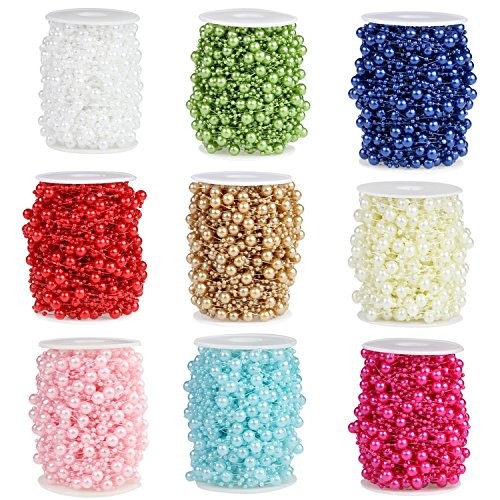 100 Feet Fishing Line Artificial Pearls String Beads Chain Garland Flowers We…