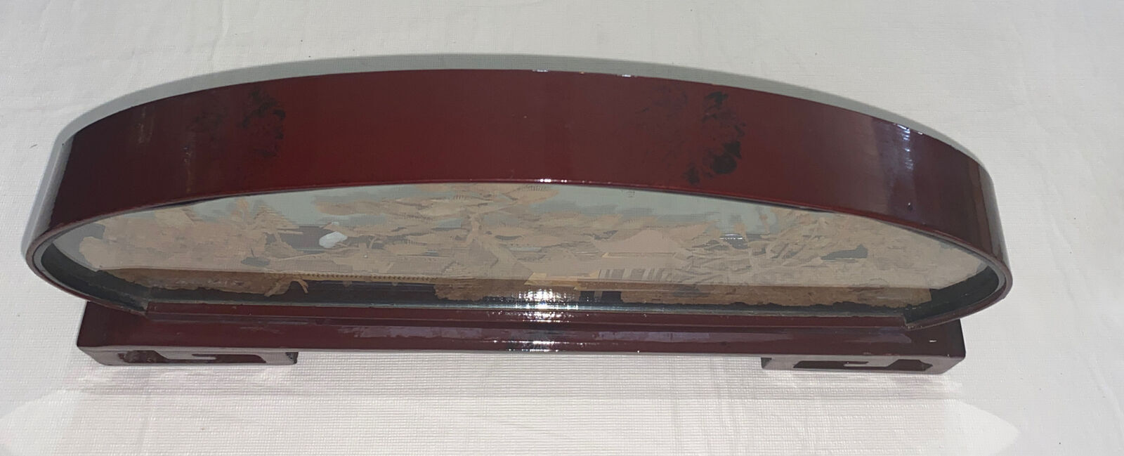 Vintage Large Chinese Cork Art In Glass Box Birds Garden Soothing Scenery 14” L