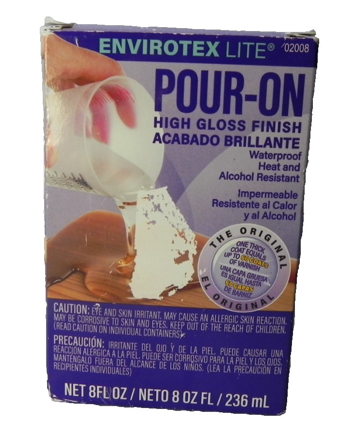Envirotex Lite Pour-On High Gloss Finish 02008 8 oz. *NEW IN BOX*