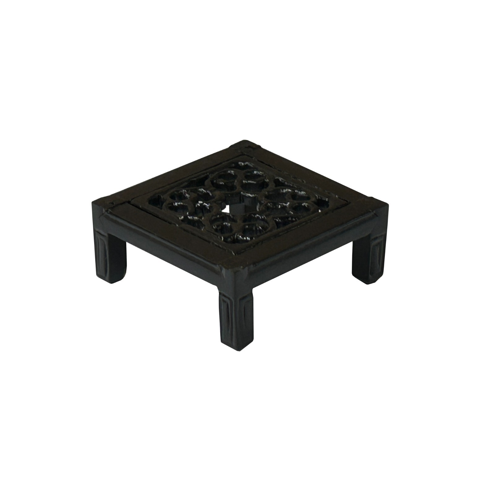 3.25″ Dark Brown Floral Open Pattern Square Wood Stand Riser ws4236