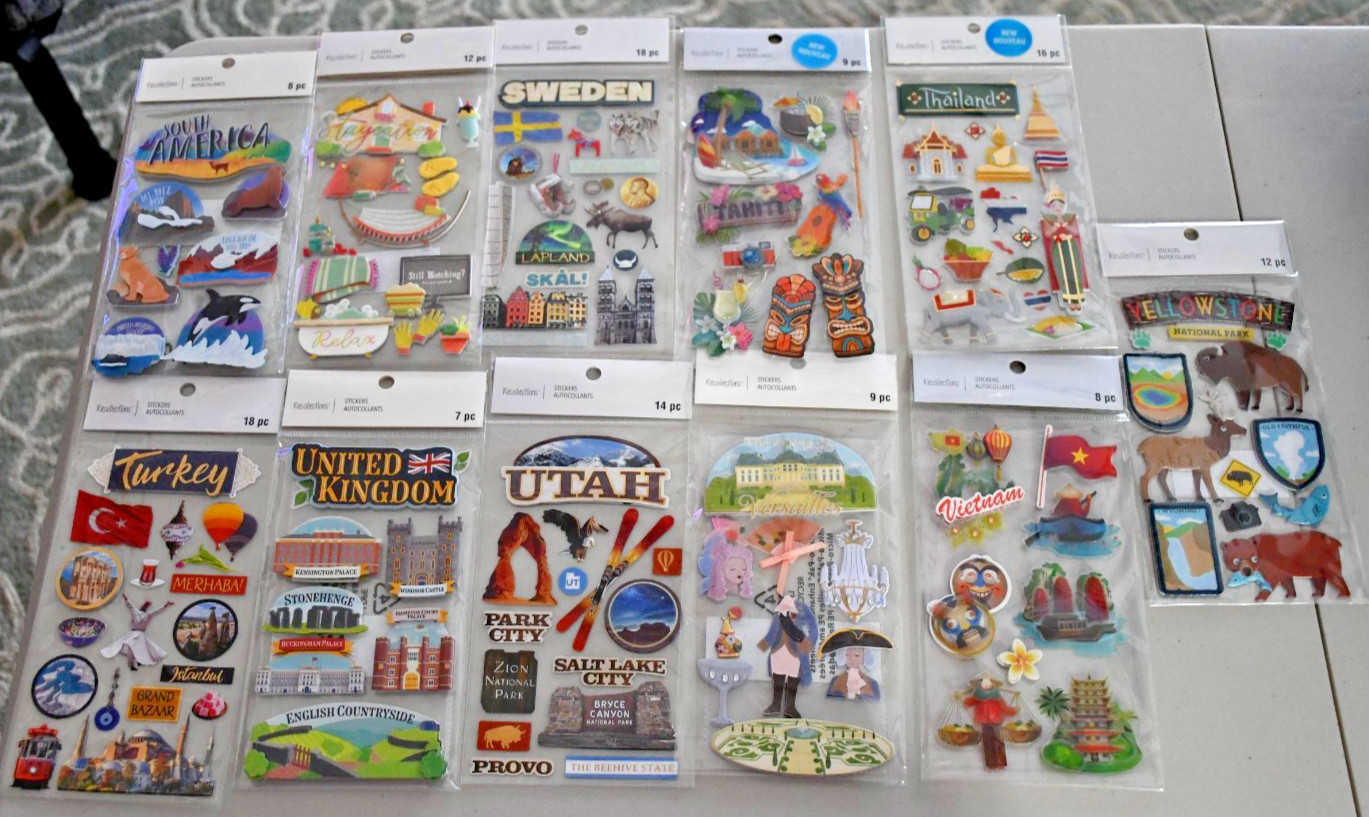 Travel Dimensional Stickers by Recollections – NEW – So many – You choose 1