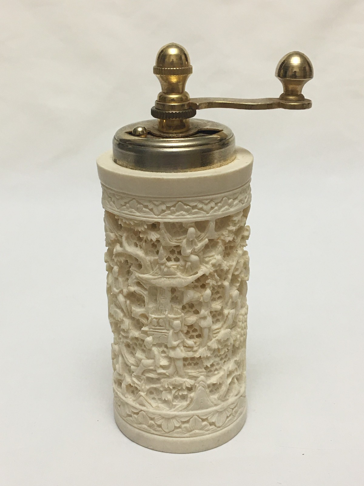 Chinese Carved Resin Pepper Grinder
