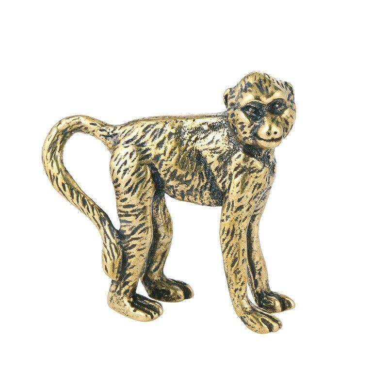 Solid Brass Monkey Figurine Small Statue Home Ornament Figurines Animal