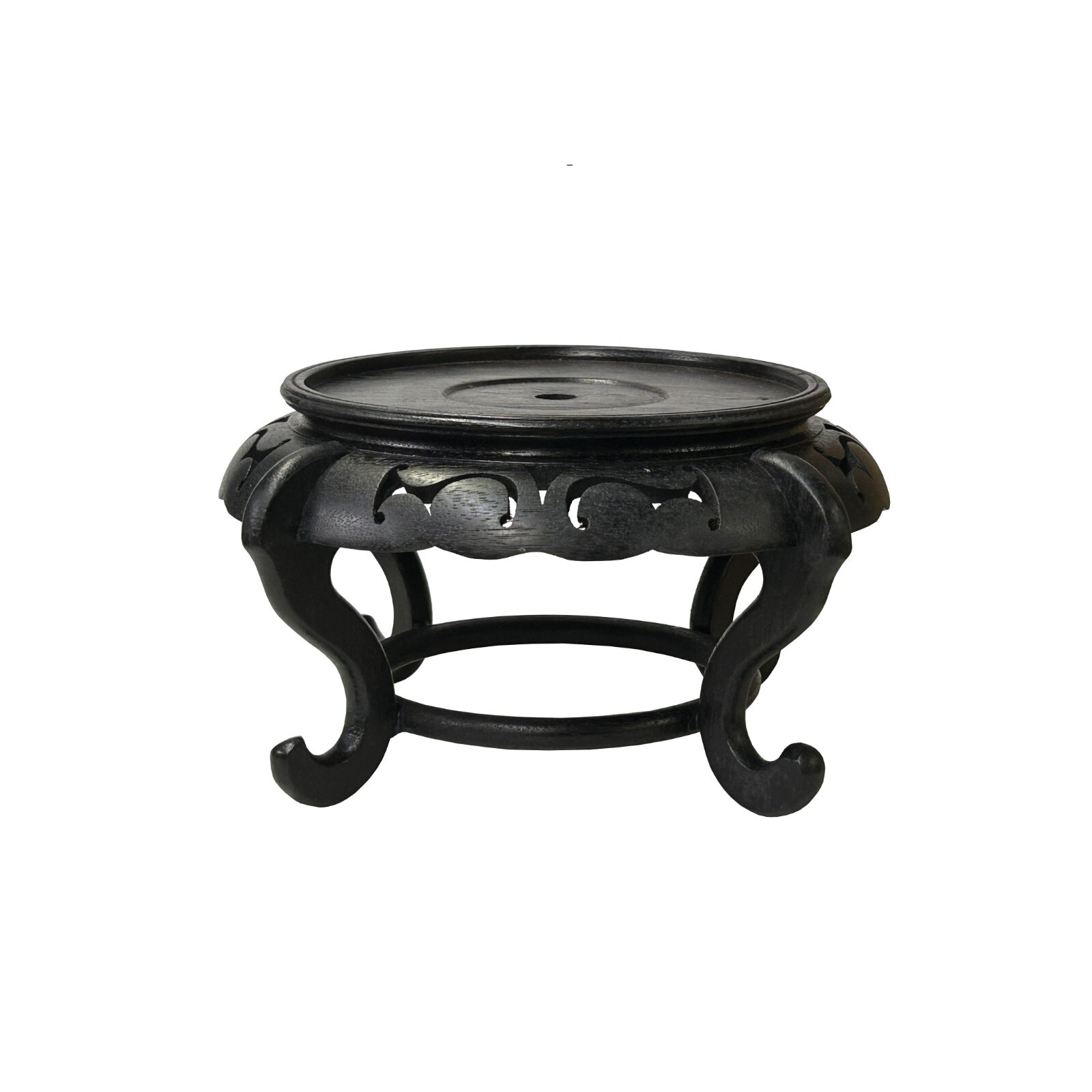 7.5″ Chinese Black Wood Round Legs Table Top Stand Display Easel ws3851