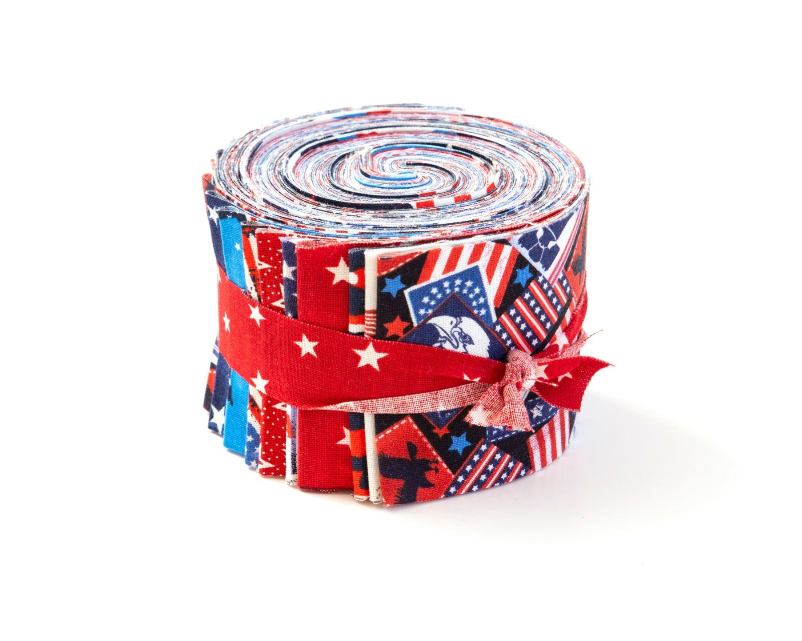 2.5 inch America Patriotic Jelly Roll 100% cotton fabric quilt strips 17 piece